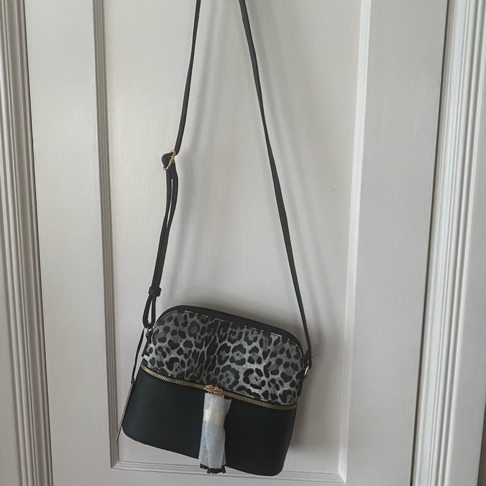 NWT leopard print cross body bag